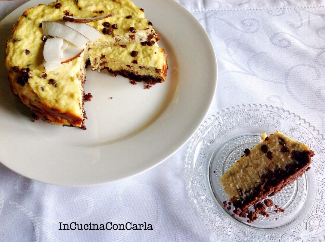 Cheesecake al cioccolato e cocco