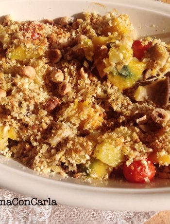 Crumble di funghi e verdure