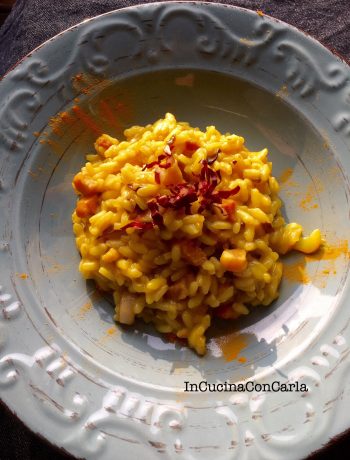 Risotto con radicchio pancetta e curcuma