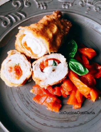 Involtini di pollo peperoni e mozzarella