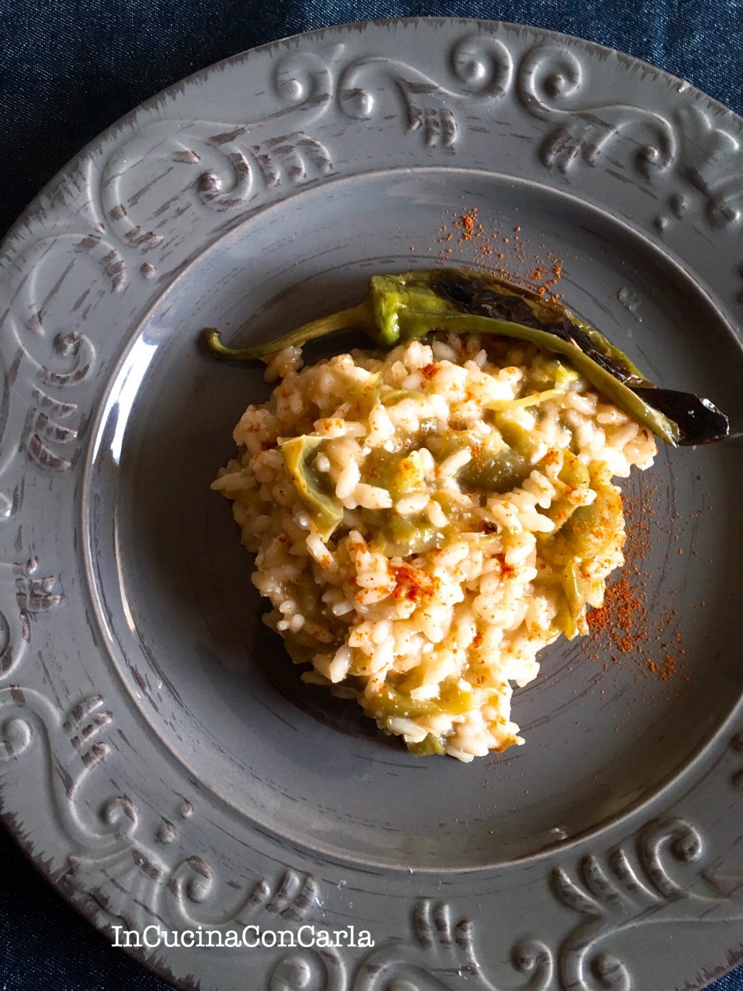 Risotto con friggitelli paprika e provolone piccante