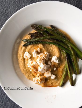 Crema di ceci asparagi e feta