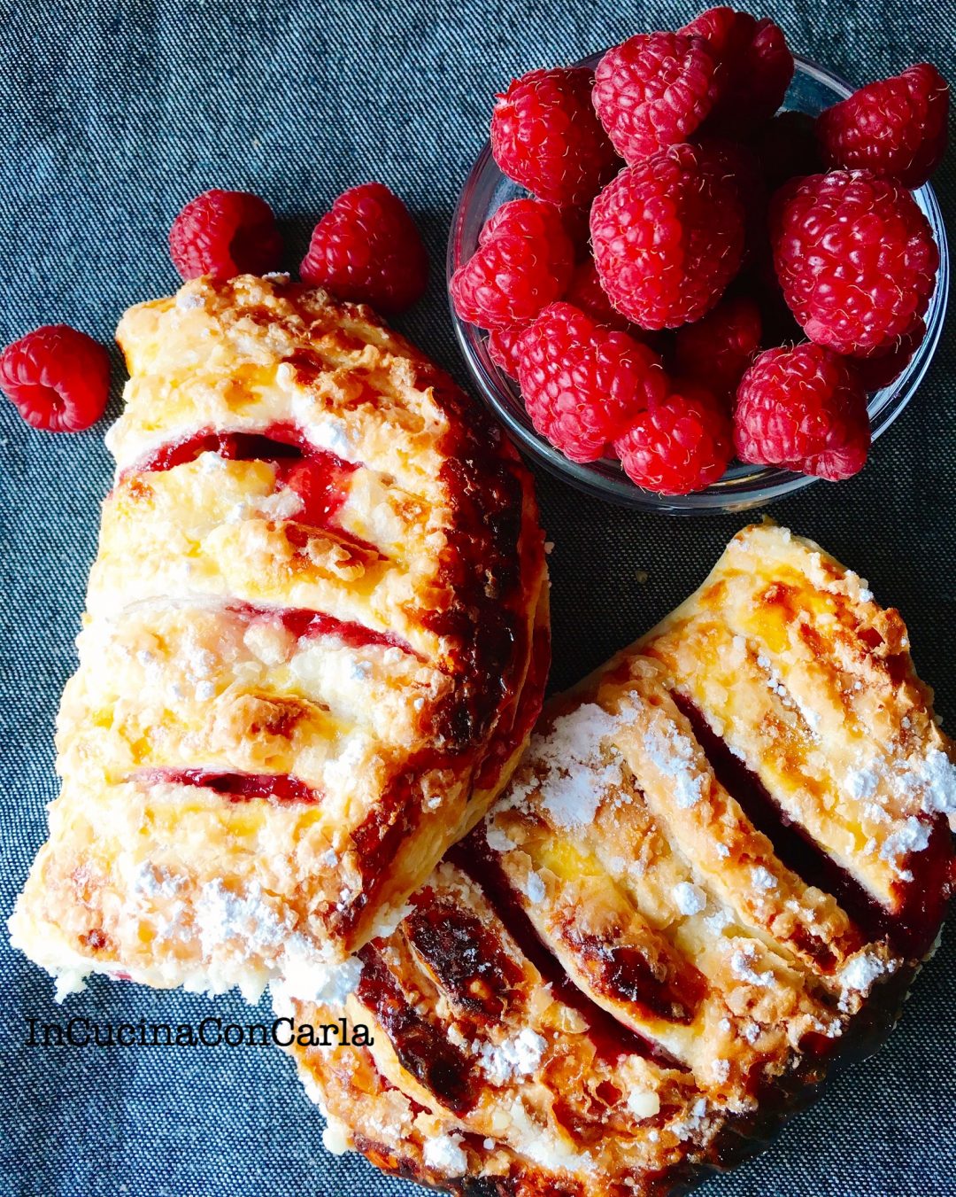 Sfoglie alla marmellata di lamponi