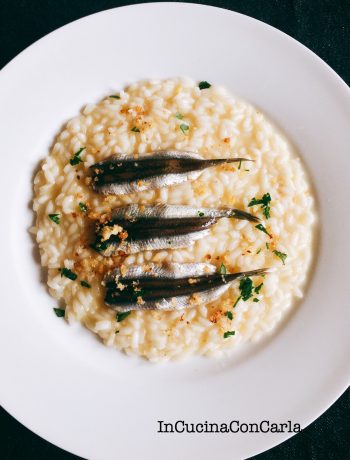 Risotto con alici marinate e colatura di alici