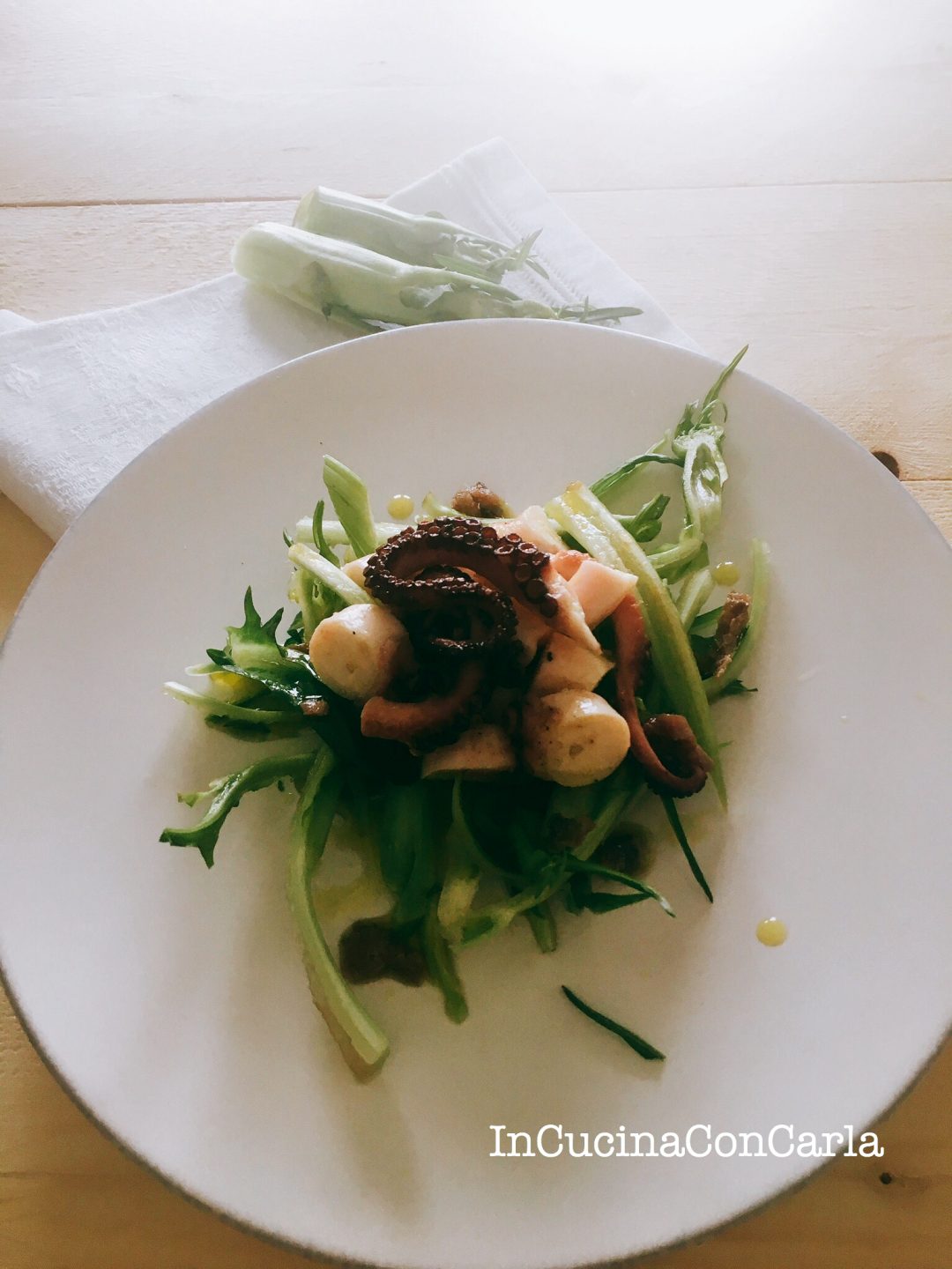 Insalata di puntarelle con polipo