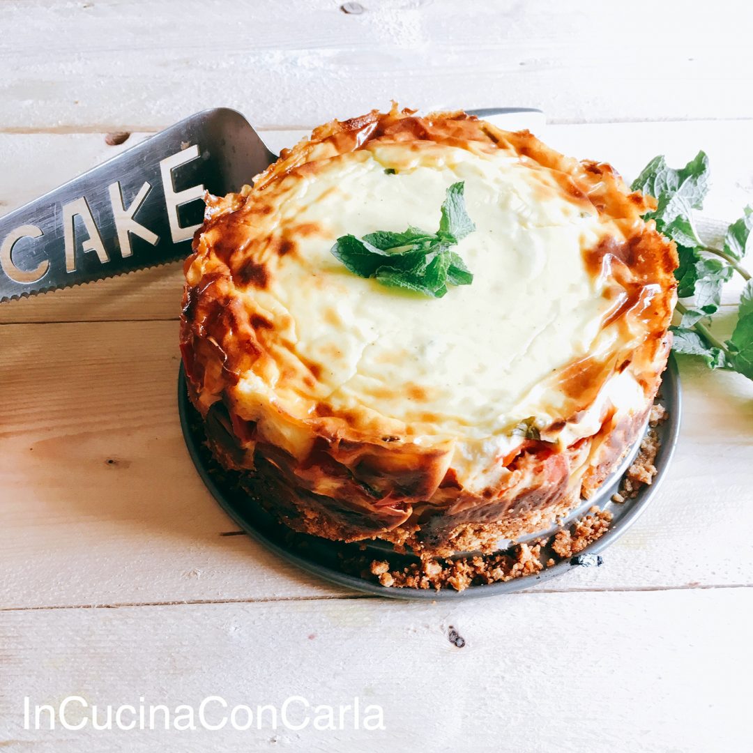 Cheesecake salata con peperoni e menta