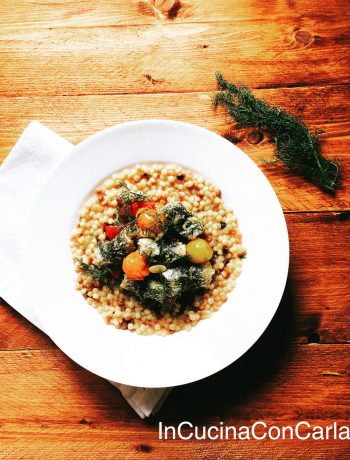 Fregola risottata con involtini di sarde